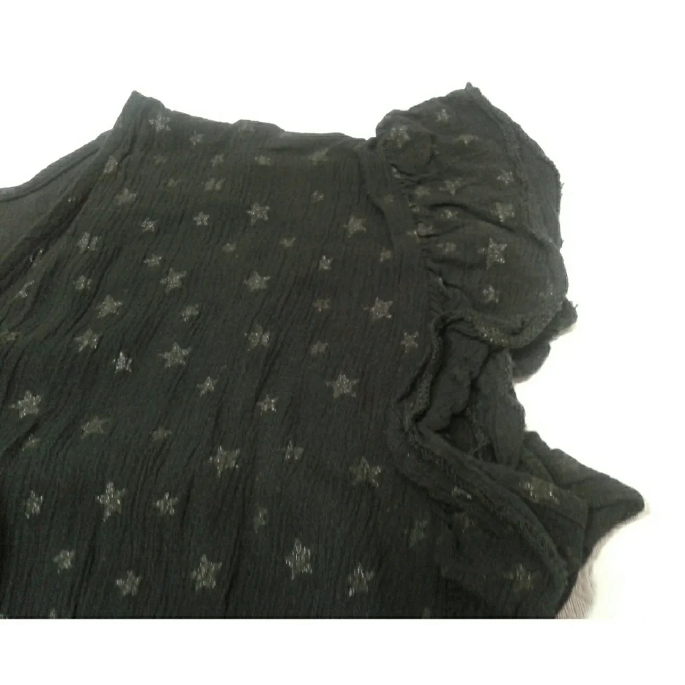 H&M black silver star ruffle sleeveless romper 12